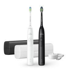 Sonicare Series 5300 elektromos fogkefe, tokkal, W2 fejjel, törtfehér és fekete, dupla csomag kép